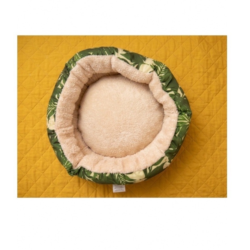 Cozy Tropical Leaf Plush Hideout / Bed for Small Pets (9")